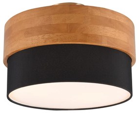 Черно и естествено осветително тяло за таван с текстилен абажур Seasons – Trio