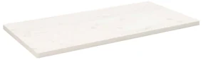 824406 vidaXL Плот за маса, бял, 100x50x2,5 см, бор масив, правоъгълен