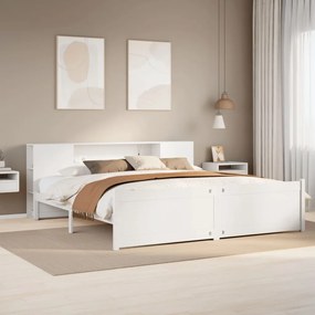 3322444 vidaXL Легло с етажерка за книги, без матрак, 180x200 см, бор масив