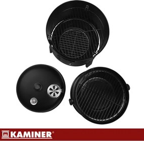 Градинска скара на дървени въглища с пушилня 3 в 1