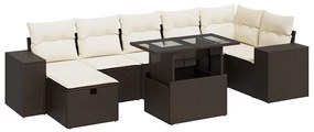 3327953 vidaXL Градински комплект с възглавници, 5 части, кафяв полиратан