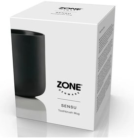 Черна керамична чаша за четки за зъби Sensu – Zone