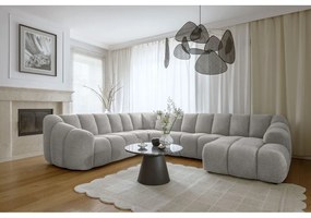 Светлосив ъглов диван (ляв ъгъл/U форма) Shell – Miuform