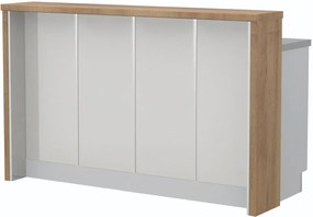 Островна кухненска пейка Modena-Length: 160 cm.-White glossy-Pacific Wallnut