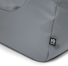 Сив пуф от изкуствена кожа Chill XXL – So Soft?