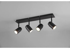 Матово черен метален прожектор 19x52 cm Angelo - Trio