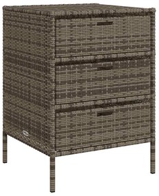 365553 vidaXL Градински шкаф за съхранение сив 55x59x80 см полиратан