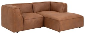 Ъглов диван от изкуствена кожа в цвят коняк (десен ъгъл) Fairfield Kentucky - Bonami Selection
