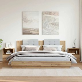 856501 vidaXL Нощни шкафчета, 2 бр, дъб артизан, 40x40x50 см, инженерно дърво