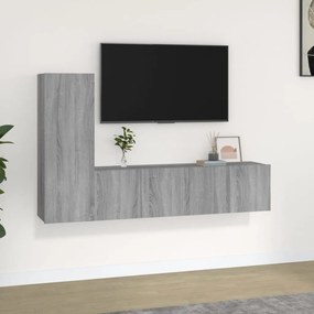 3120258 vidaXL Комплект ТВ шкафове от 3 части, сив сонома, инженерно дърво