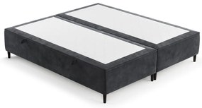 Антрацитно тапицирано двойно легло с място за съхранение 160x200 cm Tate – Maison de Rêve