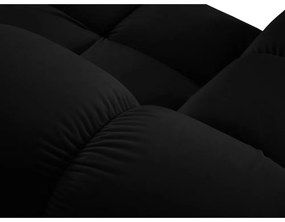 Черен ъглов диван от кадифе Bellis - Micadoni Home