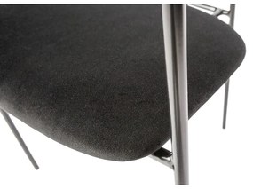 Черен кадифен стол за хранене Ivy - WOOOD