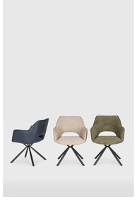 Зелени тапицирани трапезни столове в комплект с подлакътници 2 бр. Mariel – Marckeric