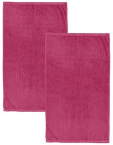 Тъмнорозови бързосъхнещи памучни хавлиени кърпи от тери в комплект от 2 бр. 90x140 cm Quick Dry – Catherine Lansfield