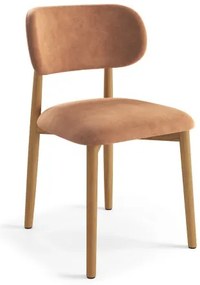 АЛДО Теракота (тъкан Дэнни 204)/рамка лакиран дъб - ДЪРВЕН СТОЛ ЗА ДНЕВНА, ТРАПЕЗАРИЯ, КУХНЯ РЕТРО