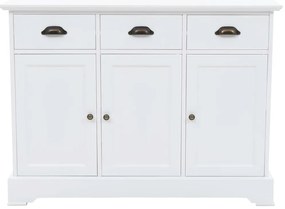 245754 vidaXL Бюфет с 3 врати, МДФ и борова дървесина, 105x35x77,5 см