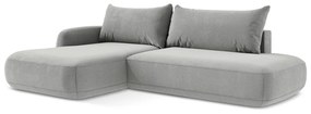 Светлосив сгъваем ъглов диван (ляв ъгъл) Hale – Makamii