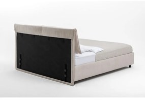Бежово тапицирано двойно легло с място за съхранение и включена подматрачна рамка 160x200 cm Myra Pillow – Bonami Selection