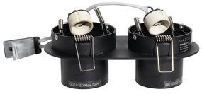 Комплект от 6 вградени спота черни GU10 50mm 2-светлини - Installa