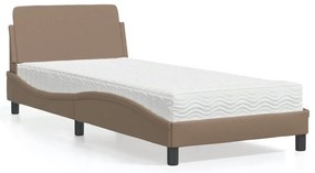 3208301 vidaXL Легло с матрак, капучино, 80x200 см, изкуствена кожа