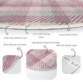 Розов кръгъл килим подходящ за пране и за прахосмукачки роботи ø 120 cm Comfort – Mila Home