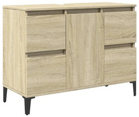 849666 vidaXL Шкаф за мивка, дъб сонома, 80x33x60 см, инженерно дърво