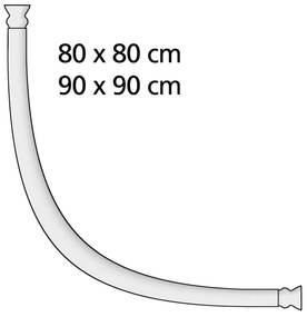 Конзола в сребрист цвят с извита форма за завеса за душ - Wenko