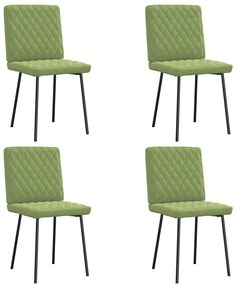 3315206 vidaXL Трапезни столове, 4 бр, светлозелени, кадифе