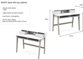 Бяло детско бюро Kiddy - Vipack