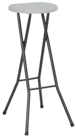 44562 vidaXL Сгъваеми бар табуретки, 2 бр, HDPE и стомана, бели