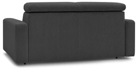 Тъмносив разтегателен диван от рипсено кадифе 215 cm Monaco – Bobochic Paris