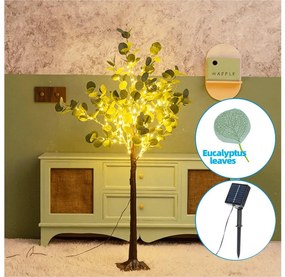 Aigostar - LED соларна декорация 285xLED/3,8м IP65 топла бяла евкалипт