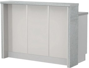 Островна кухненска пейка Modena-Length: 150 cm.-White glossy-Chromix Silver
