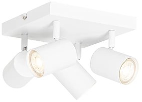 Модерна таванна лампа бяла 4-лампи регулируема квадратна - Jeana