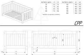 Детско легло от борова дървесина в естествен цвят 90x200 cm CPP - Adeko