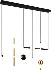 Черно/ в златист цвят LED затъмняващо се висящо осветително тяло Melita – Trio