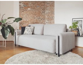 Сив сгъваем/с място за съхранение диван от рипсено кадифе 244 cm Arcadova – ELTAP