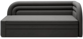 Кафяво-сив кадифен сгъваем/с място за съхранение диван десен ъгъл 223 cm Fabillo – ELTAP