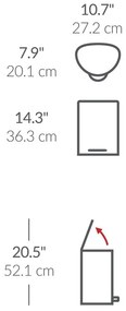 Матово черно метално кошче за боклук с педал 6 l – simplehuman