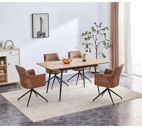 Трапезна маса JARED /разтегателна/ дъб севила/черно