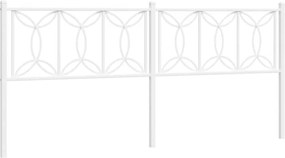 376214 vidaXL Метална резервна табла за легло, бяла, 193 см