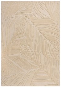 Бежов вълнен килим , 120 x 170 cm Lino Leaf - Flair Rugs