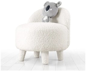 Бял детски фотьойл от плат букле Moouv – Artie