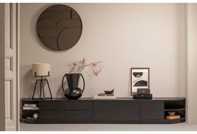 Черен модулен ТВ шкаф от масивен бор 156x40 cm Finca – WOOOD