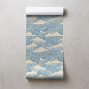 Тапет – Сини вълни с бели облаци