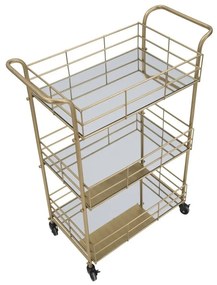 Количка за сервиране на 3 нива със златен дизайн Reo Carrello - Mauro Ferretti