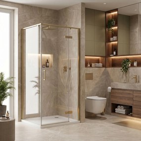 Душ кабина Rea Bruno 90x90 Brush Gold