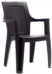 Стол с подлакътник "ELEGANCE RATTAN" 62x57xh88см кафяв - NOVUSSI