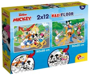 Пъзел, Lisciani, Мики Маус, Двулицев пъзел 2 x 12 части